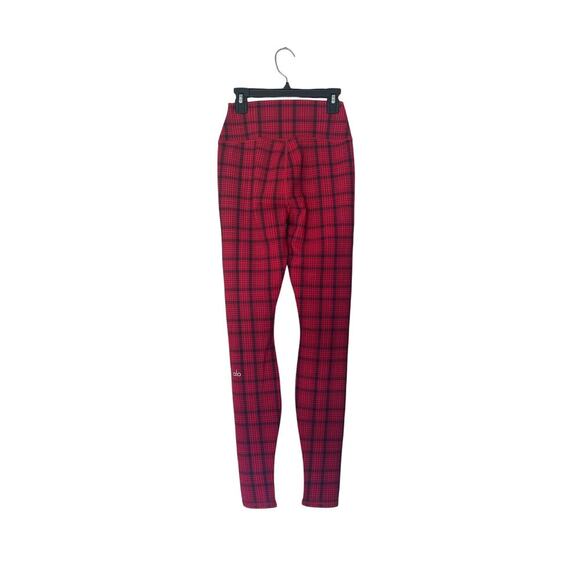 Alo Yoga Occasion Plaid Active Leggings in Red Size XS - Picture 4 of 5